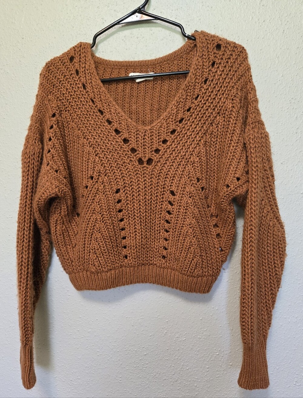 Aeropostale Rust Orange V-Neck Sweater XS